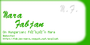 mara fabjan business card